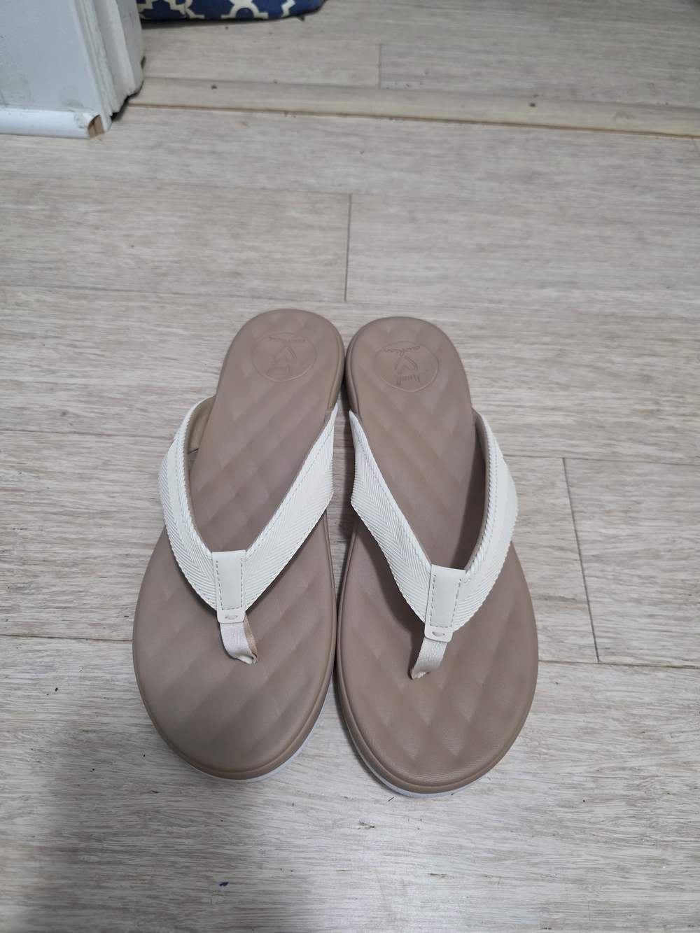 Reef Women's Taupe Footbed Sandals with Cream Straps